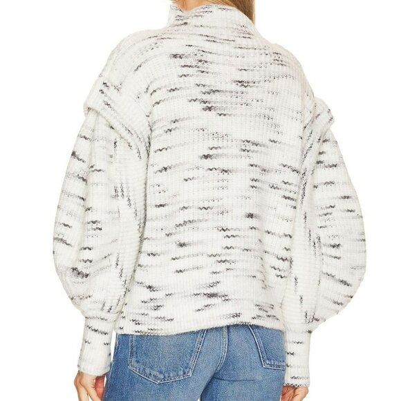 VARLEY Belgrave Knit Sweater in Egret & Charcoal - Picture 3 of 14